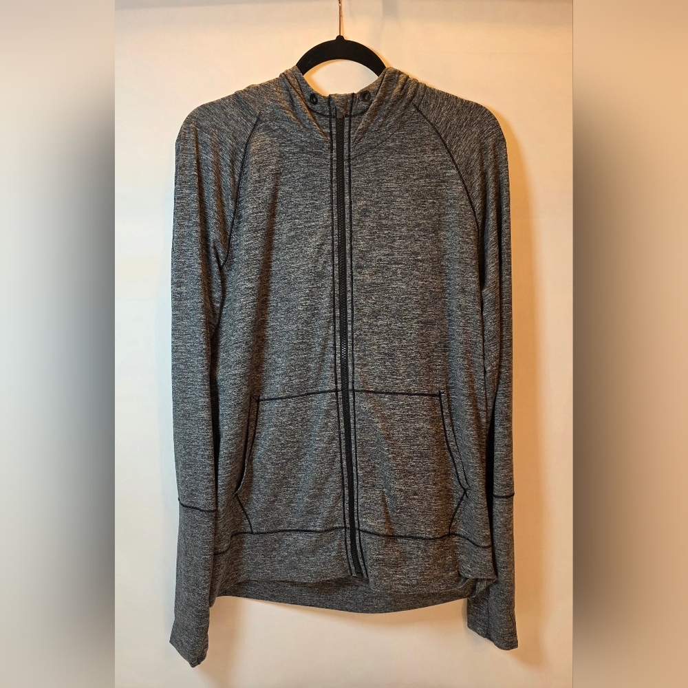 Athleta Heather Gray Lightweight Performance Zip … - image 1